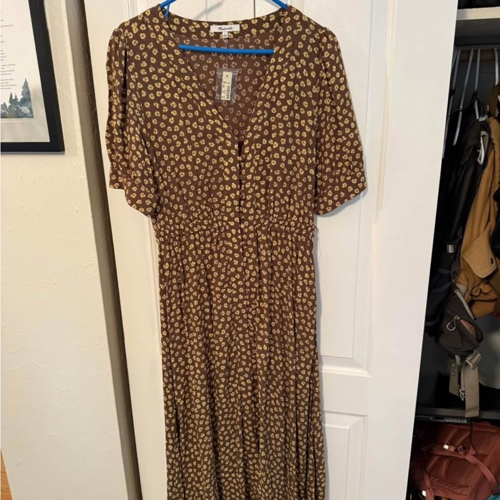 Madewell Brown Floral Maxi Dress